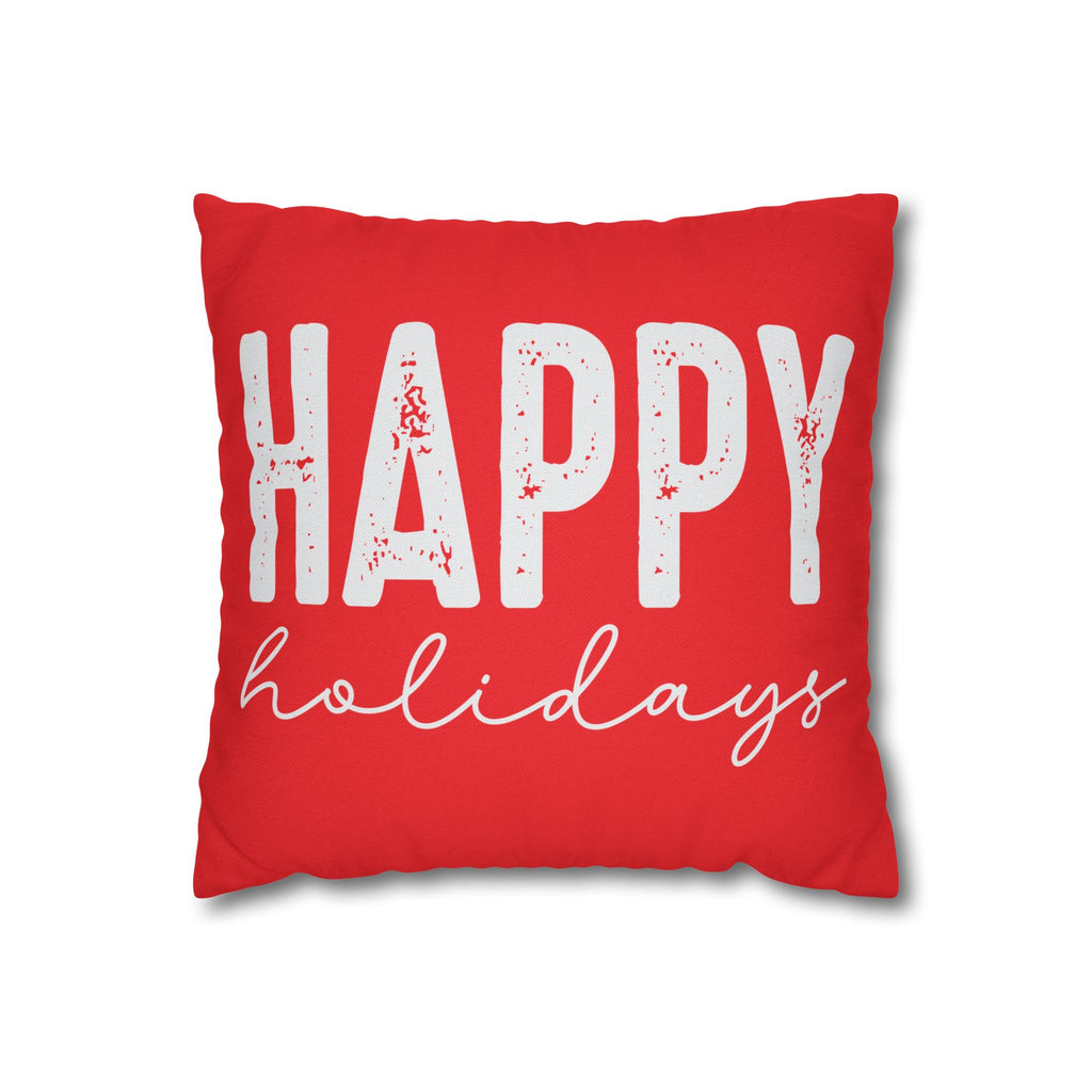 Happy Holidays Decorative Pillowcase, Red