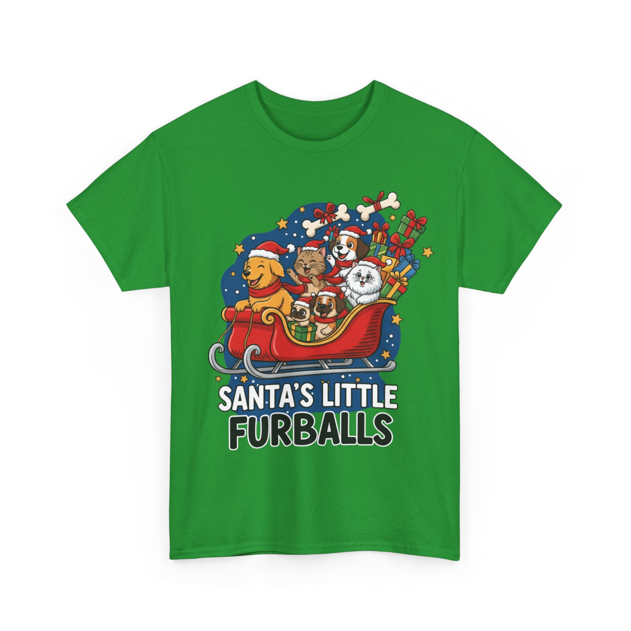 Santa's Little Furballs Unisex Heavy Cotton Tee