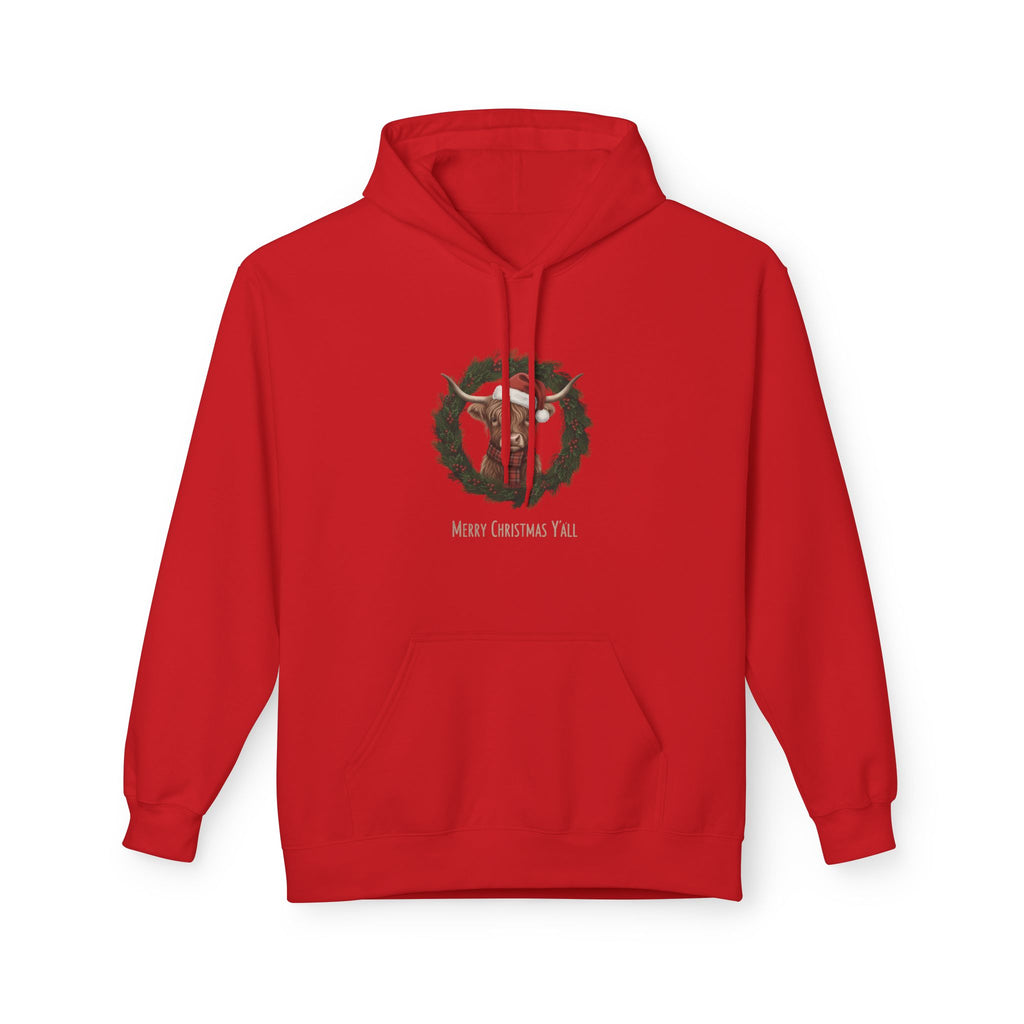 Festive Wreath Hoodie, Cozy Winter Wear, Holiday Gift, Unisex Sweatshirt, Christmas Apparel, Family Gathering Clothing
