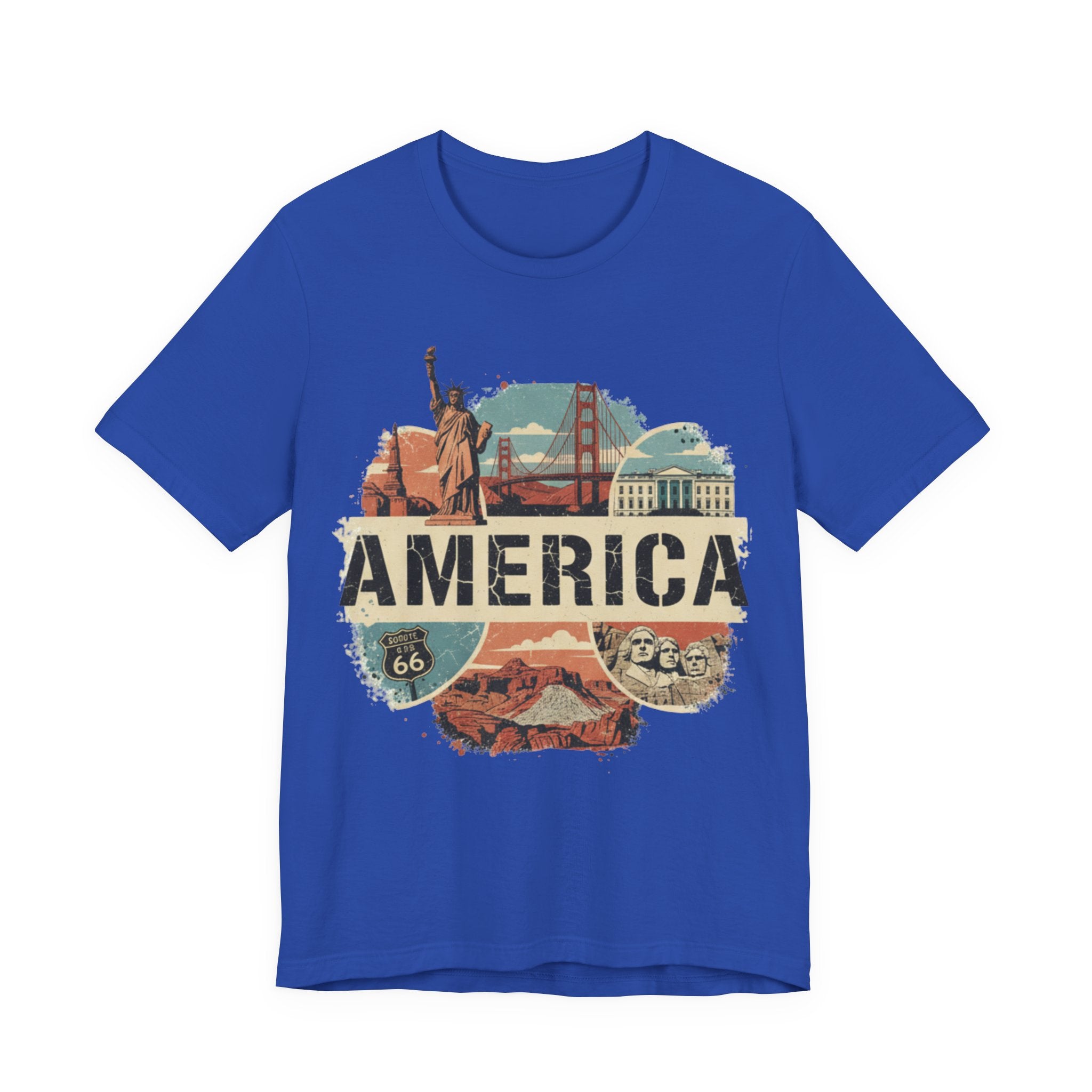 America Graphic Tee, Unisex Jersey T-Shirt, Vintage USA Apparel, Travel Shirt, American Pride Clothing