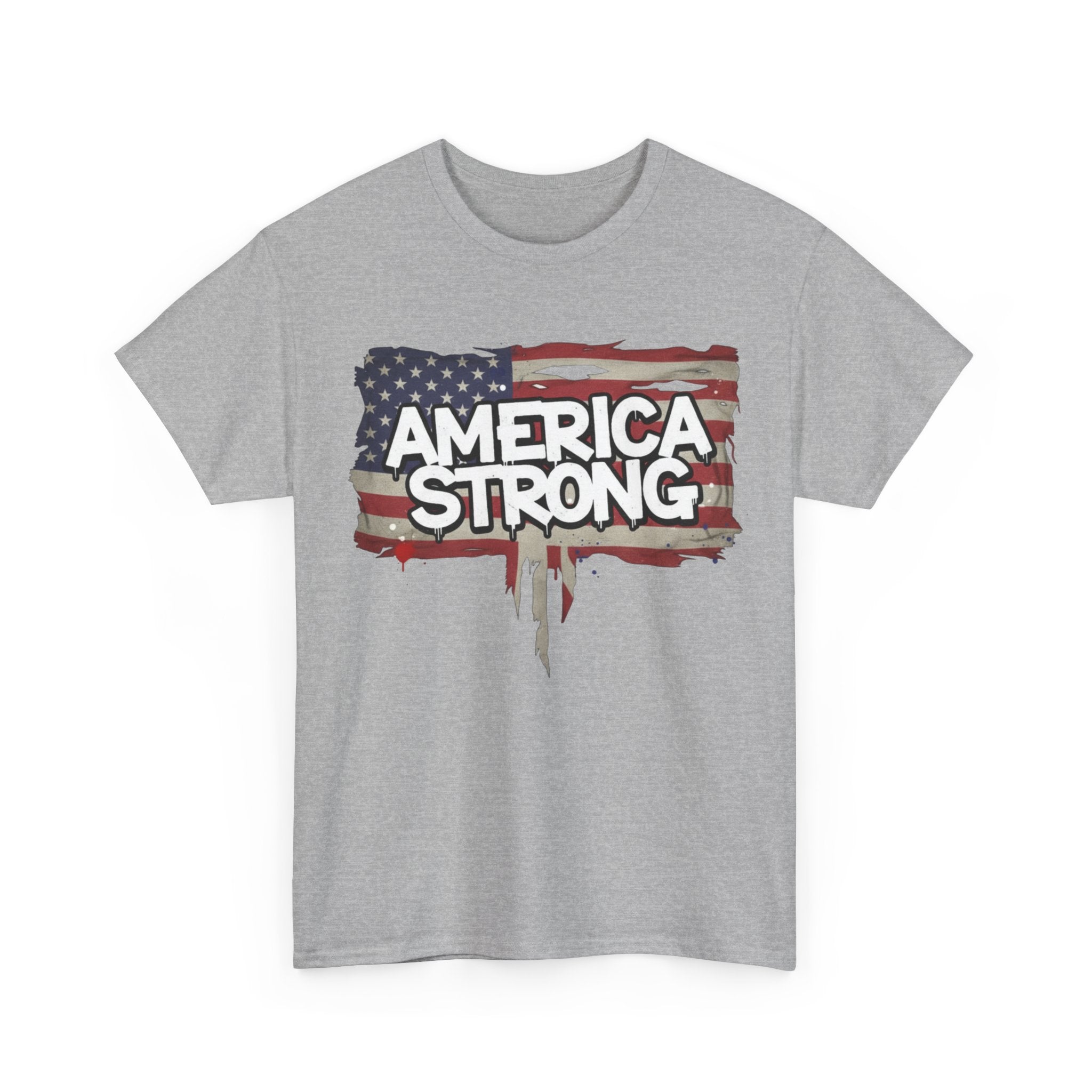America Strong Unisex Heavy Cotton Tee, Patriotic Apparel, Independence Day Shirt, Veteran Gift, USA Fashion