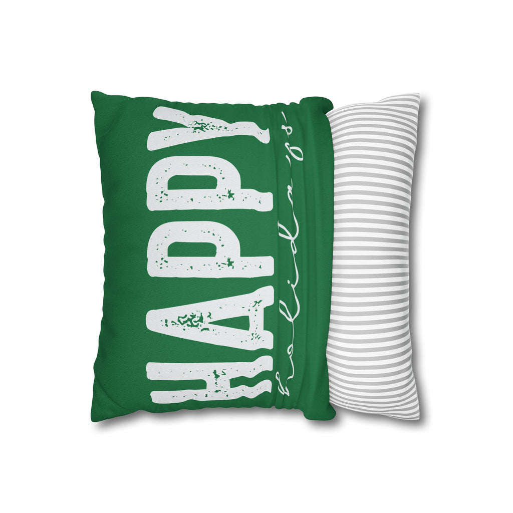Happy Holidays Decorative Pillowcase, Green
