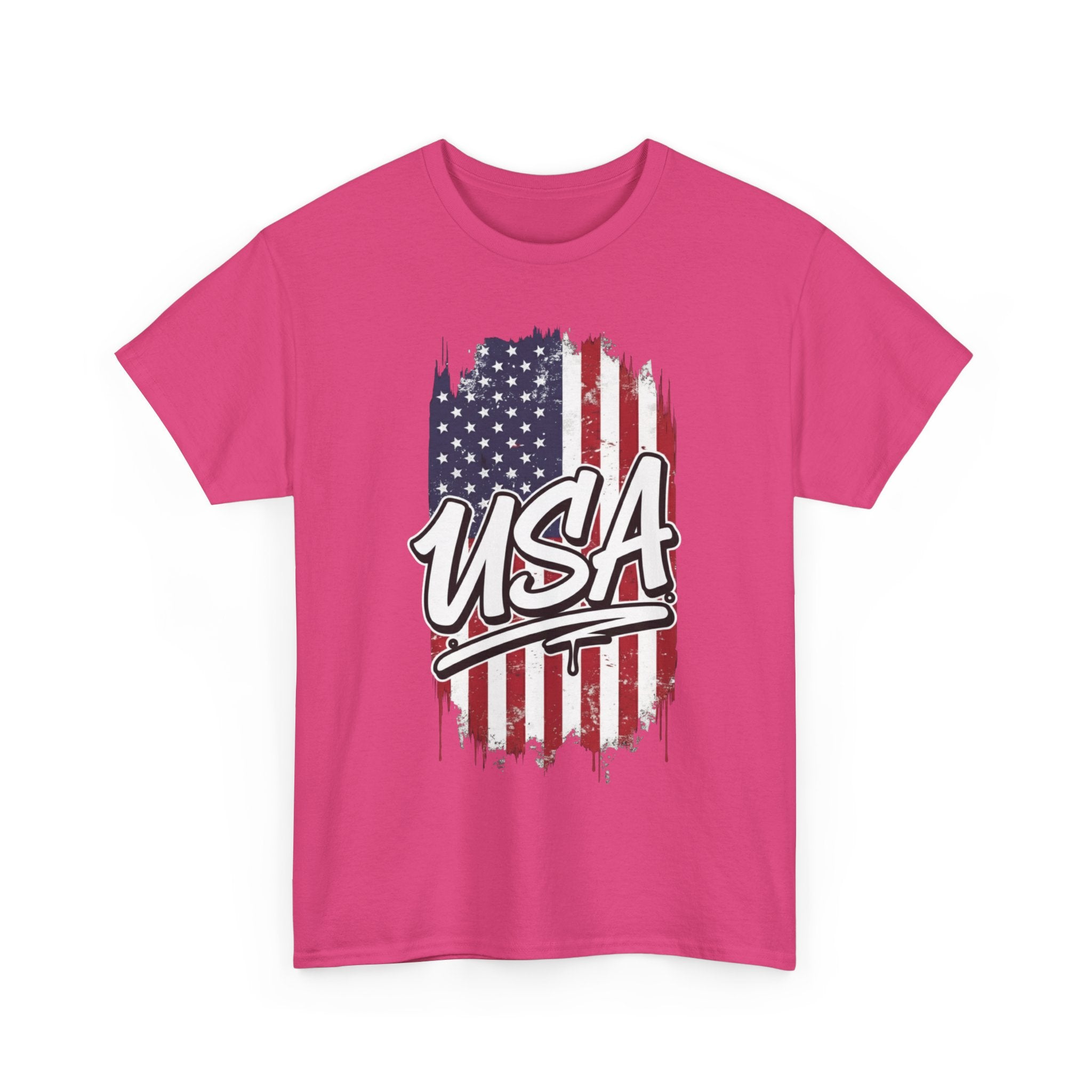 Patriotic USA Tee - Unisex Heavy Cotton T-Shirt, Independence Day Gift, Casual Outfit, Fourth of July, American Pride, Free Shipping