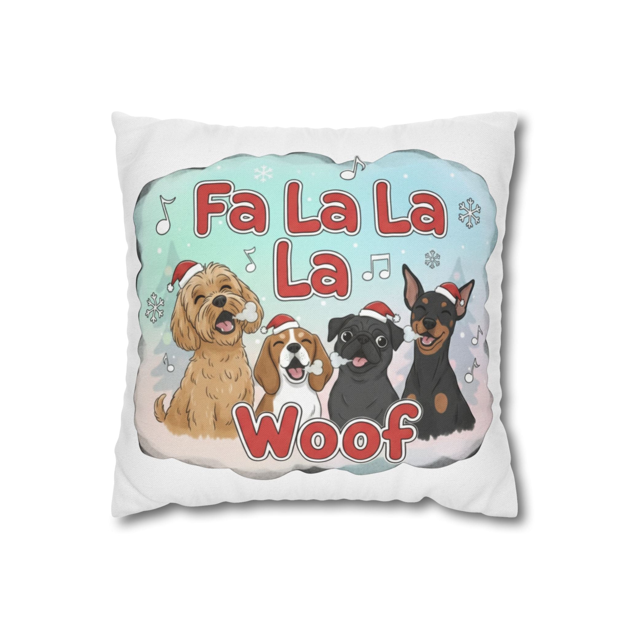 Christmas Dog Pillowcase - "Fa La La La Woof"