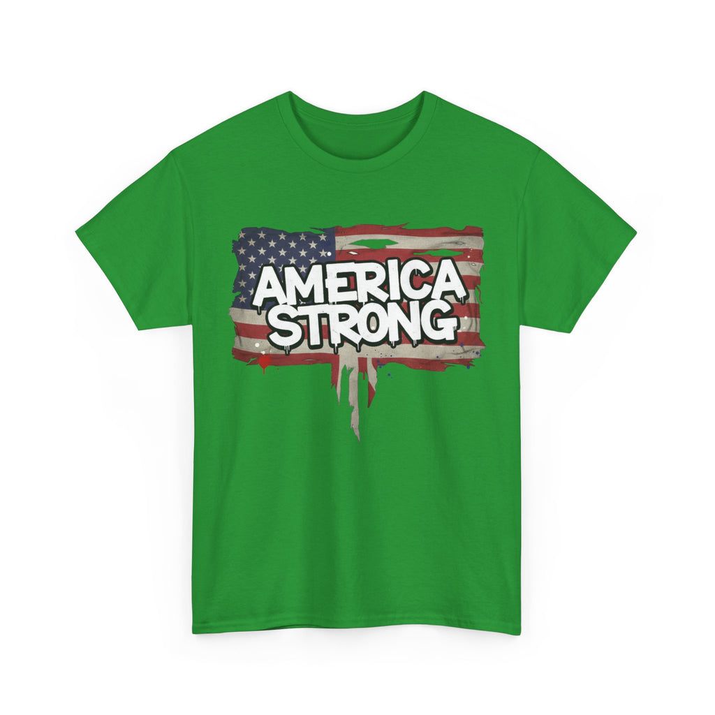 America Strong Unisex Heavy Cotton Tee, Patriotic Apparel, Independence Day Shirt, Veteran Gift, USA Fashion