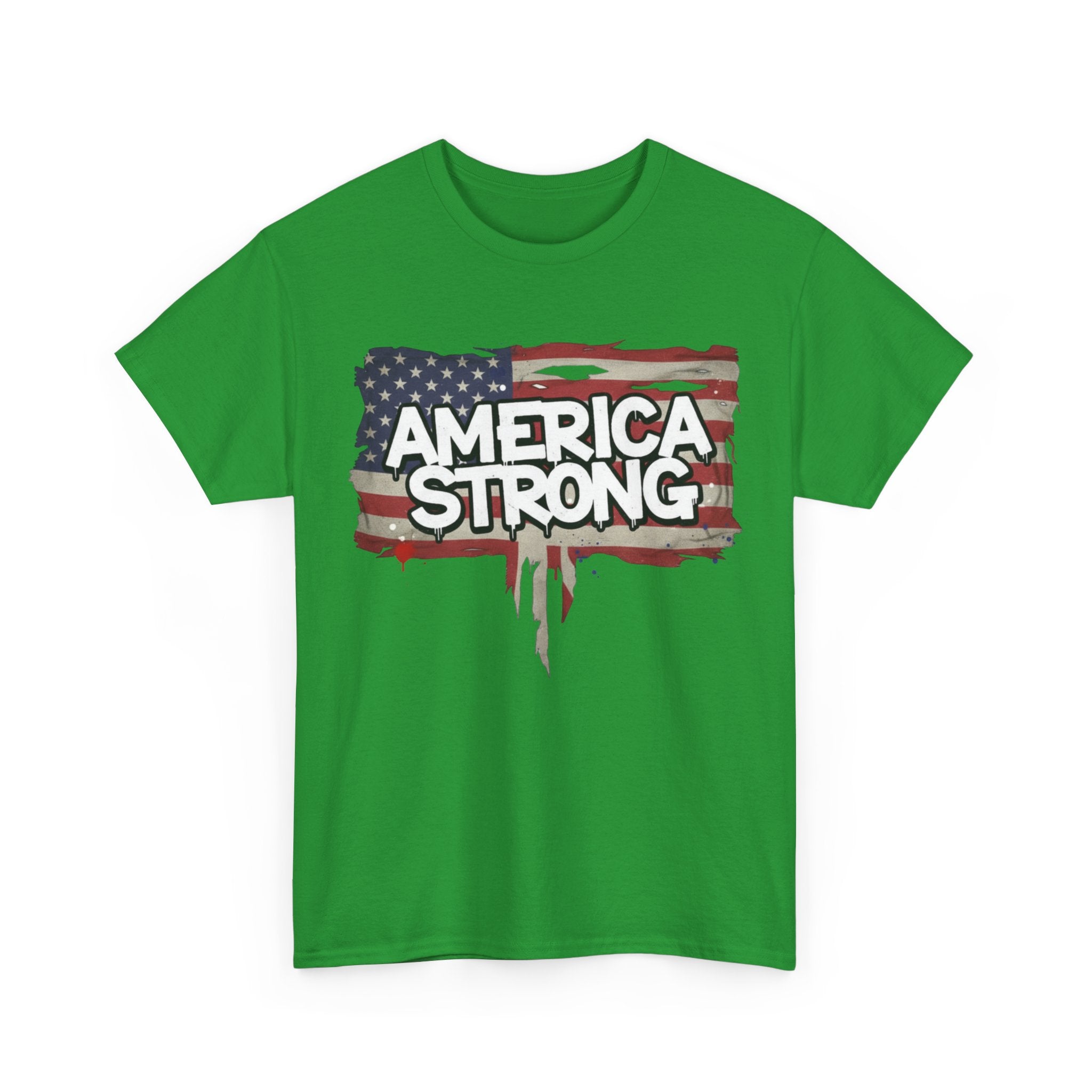 America Strong Unisex Heavy Cotton Tee, Patriotic Apparel, Independence Day Shirt, Veteran Gift, USA Fashion