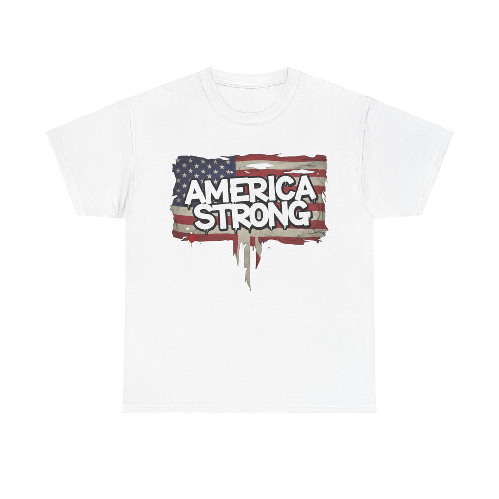 America Strong Unisex Heavy Cotton Tee, Patriotic Apparel, Independence Day Shirt, Veteran Gift, USA Fashion