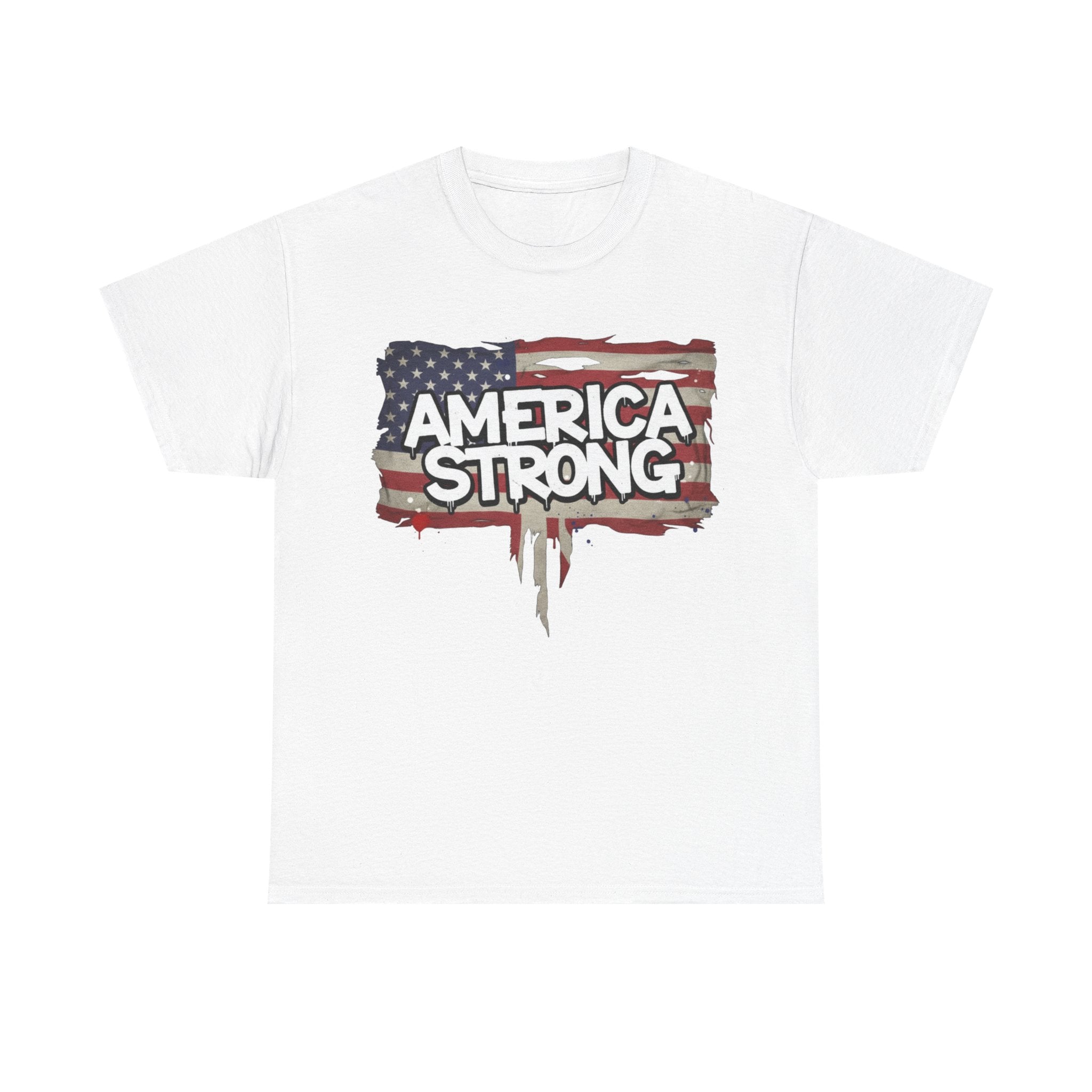 America Strong Unisex Heavy Cotton Tee, Patriotic Apparel, Independence Day Shirt, Veteran Gift, USA Fashion