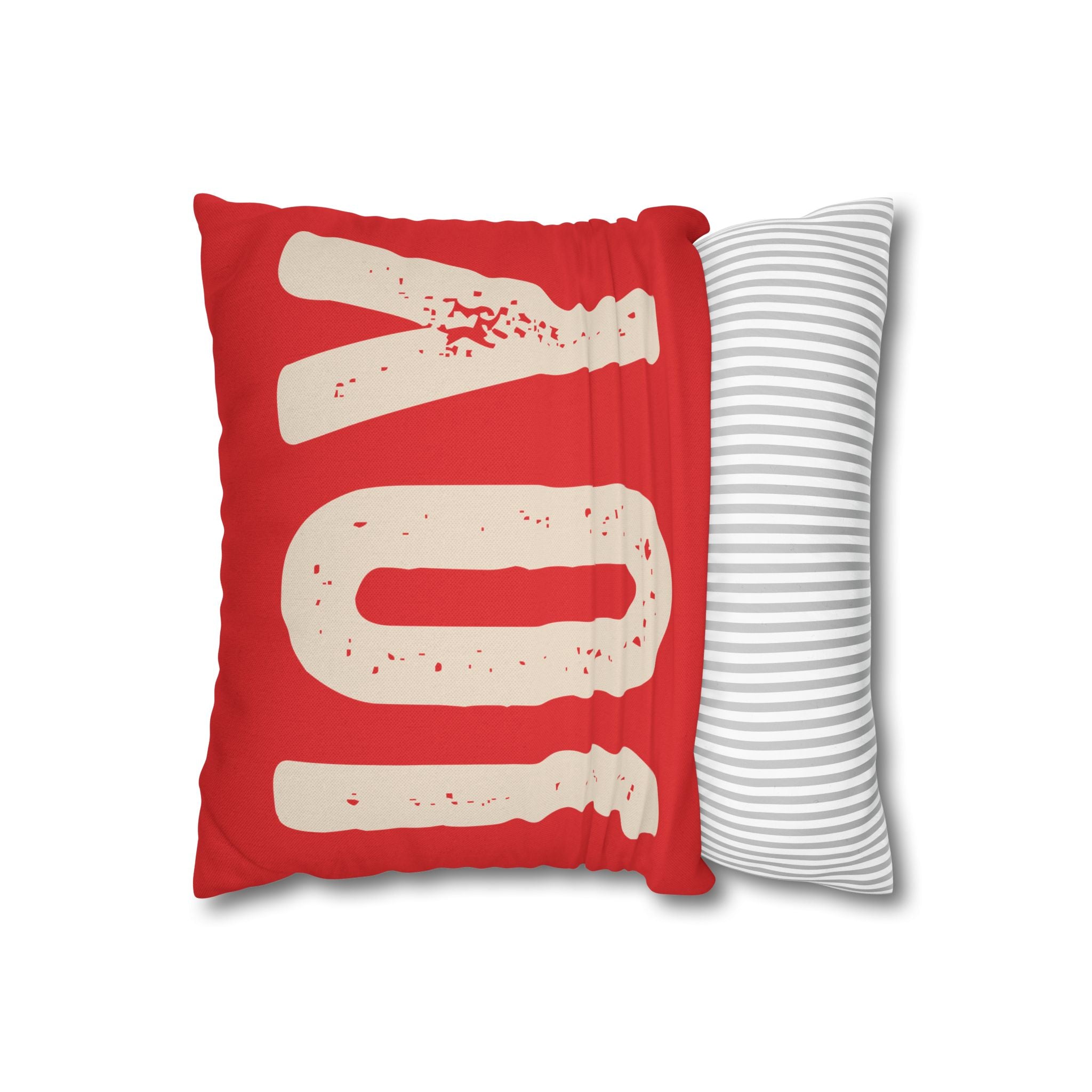 Joyful Square Pillowcase | Home Decor, Accent Pillow, Gift for Friends, Red and Ivory, Cheerful Bedroom Accessory