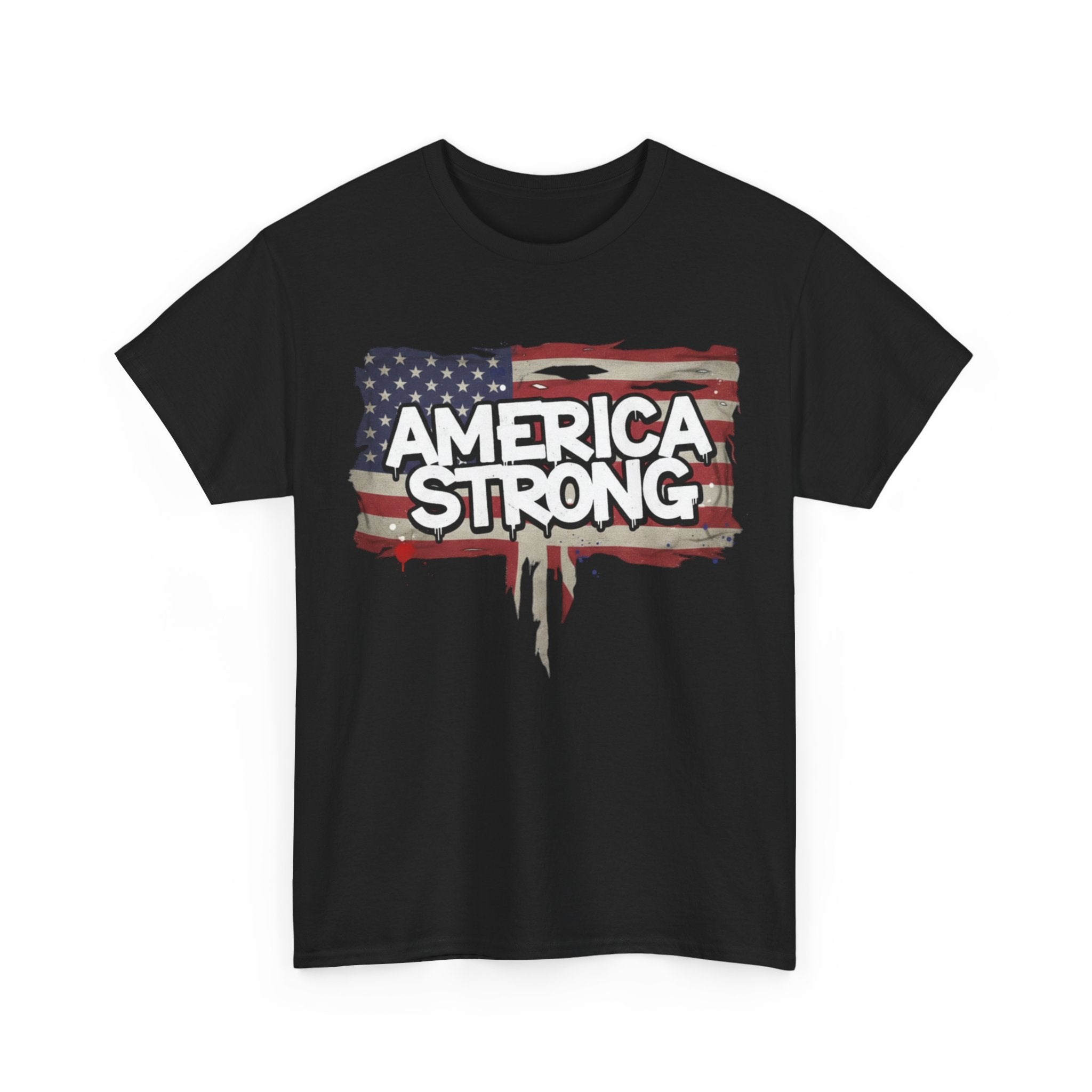 America Strong Unisex Heavy Cotton Tee, Patriotic Apparel, Independence Day Shirt, Veteran Gift, USA Fashion