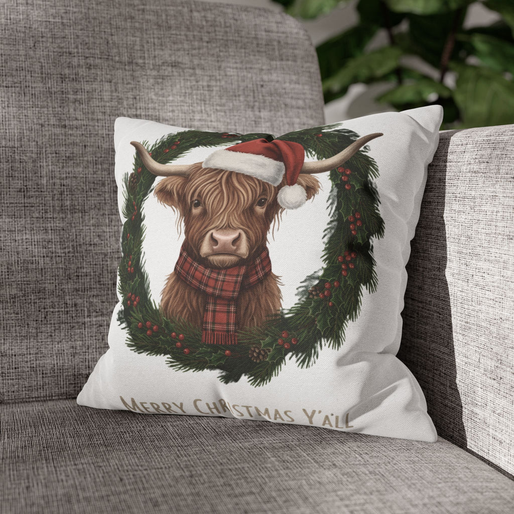 Christmas Decor Pillowcase, Holiday Pillow Cover, Rustic Farmhouse Cushion, Merry Christmas Gift, Cozy Home Decor