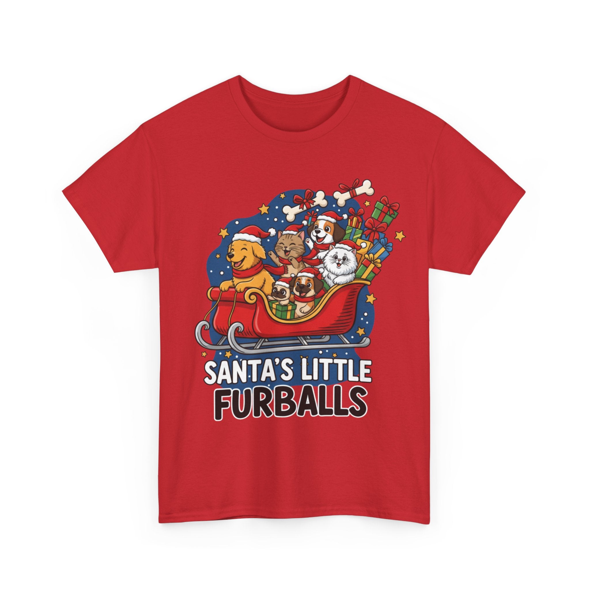 Santa's Little Furballs Unisex Heavy Cotton Tee