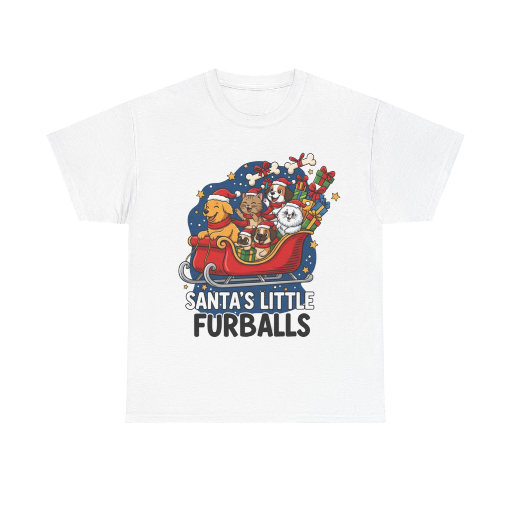 Santa's Little Furballs Unisex Heavy Cotton Tee
