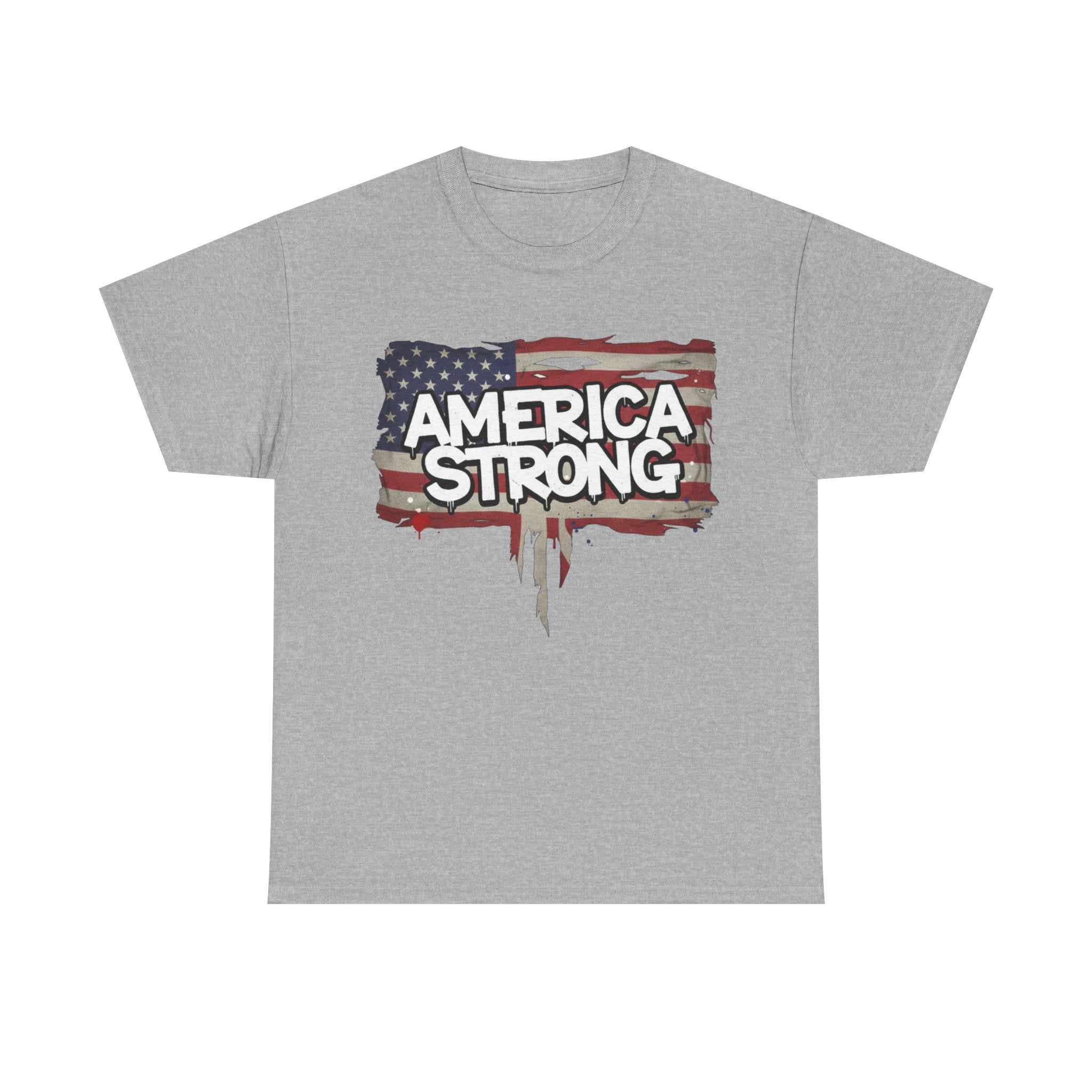 America Strong Unisex Heavy Cotton Tee, Patriotic Apparel, Independence Day Shirt, Veteran Gift, USA Fashion