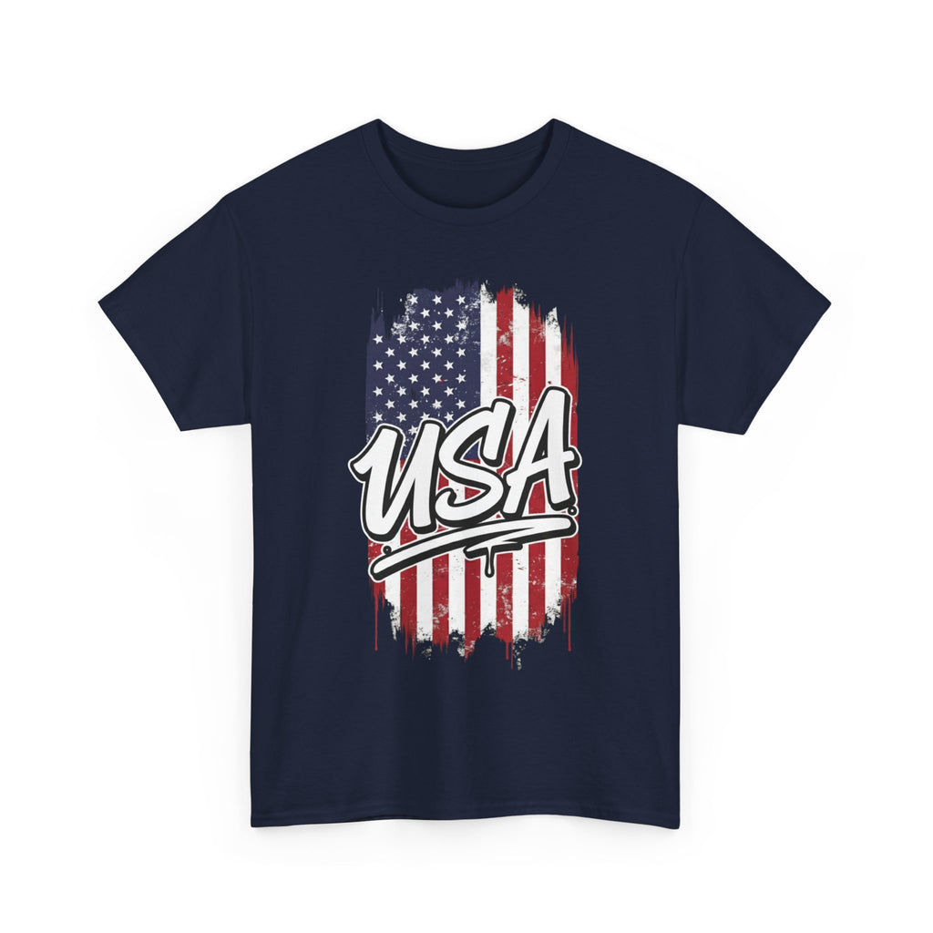 Patriotic USA Tee - Unisex Heavy Cotton T-Shirt, Independence Day Gift, Casual Outfit, Fourth of July, American Pride, Free Shipping