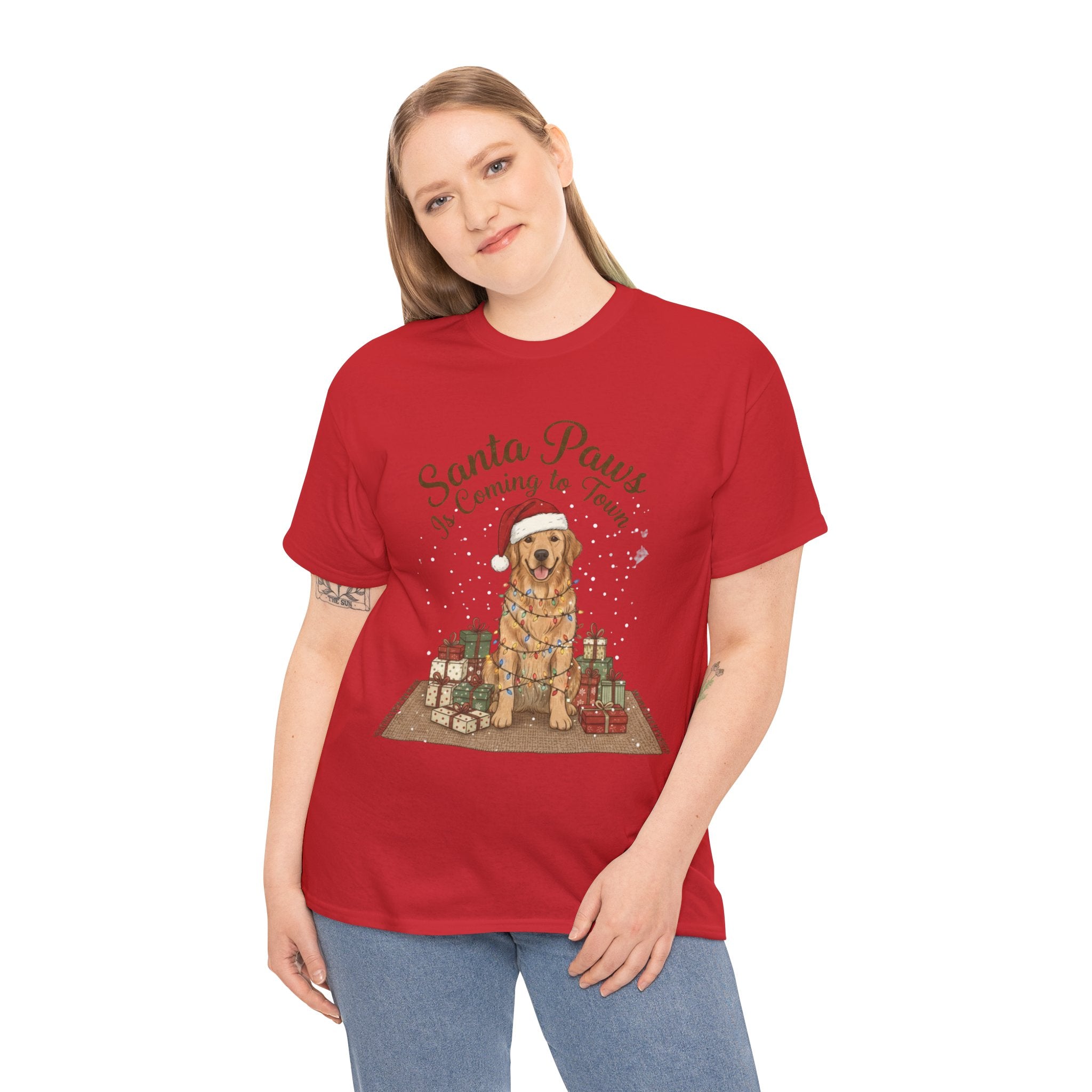 Santa Paws Unisex Heavy Cotton Tee - Perfect Holiday Gift