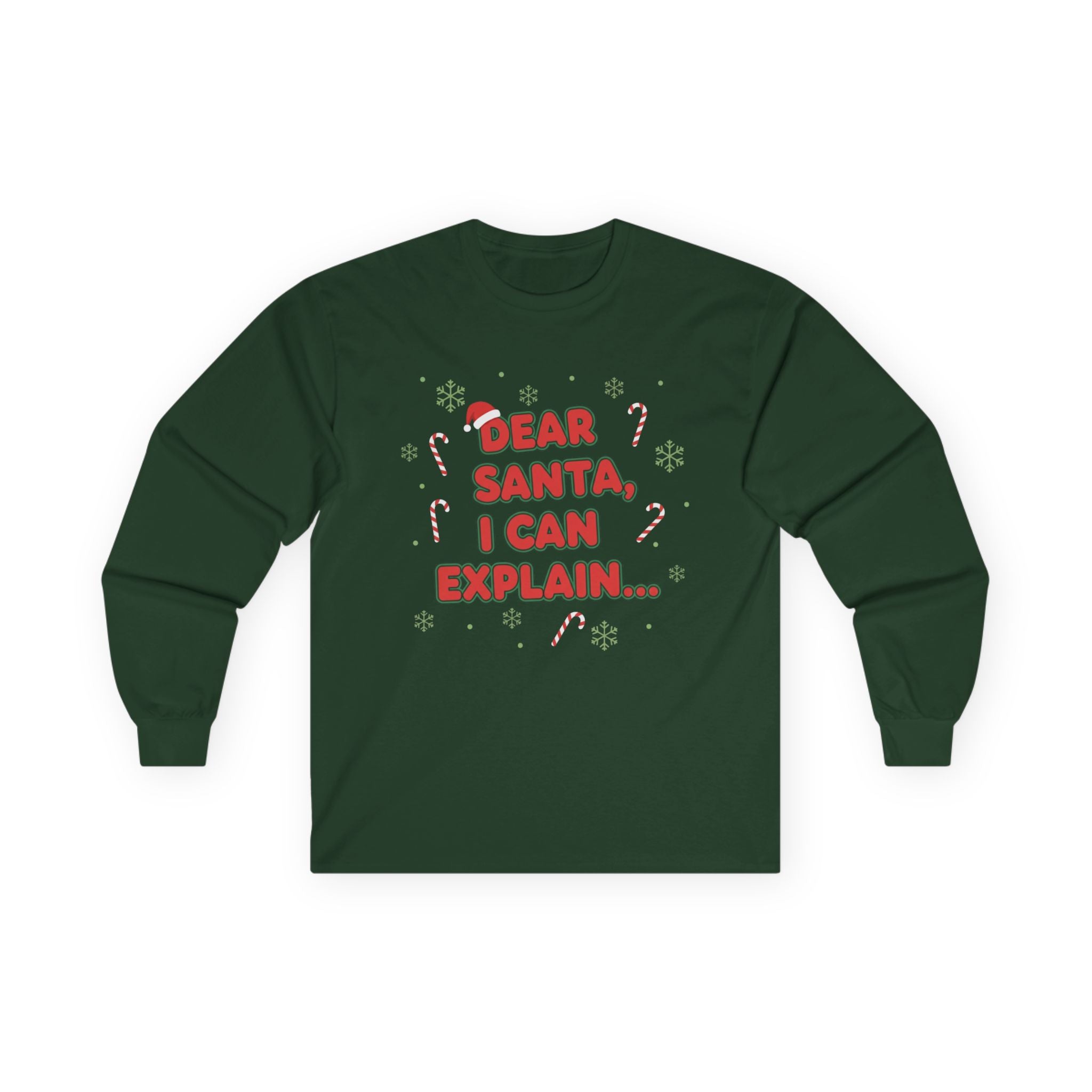Dear Santa Long Sleeve Tee - Fun Holiday Message for Christmas Celebrations