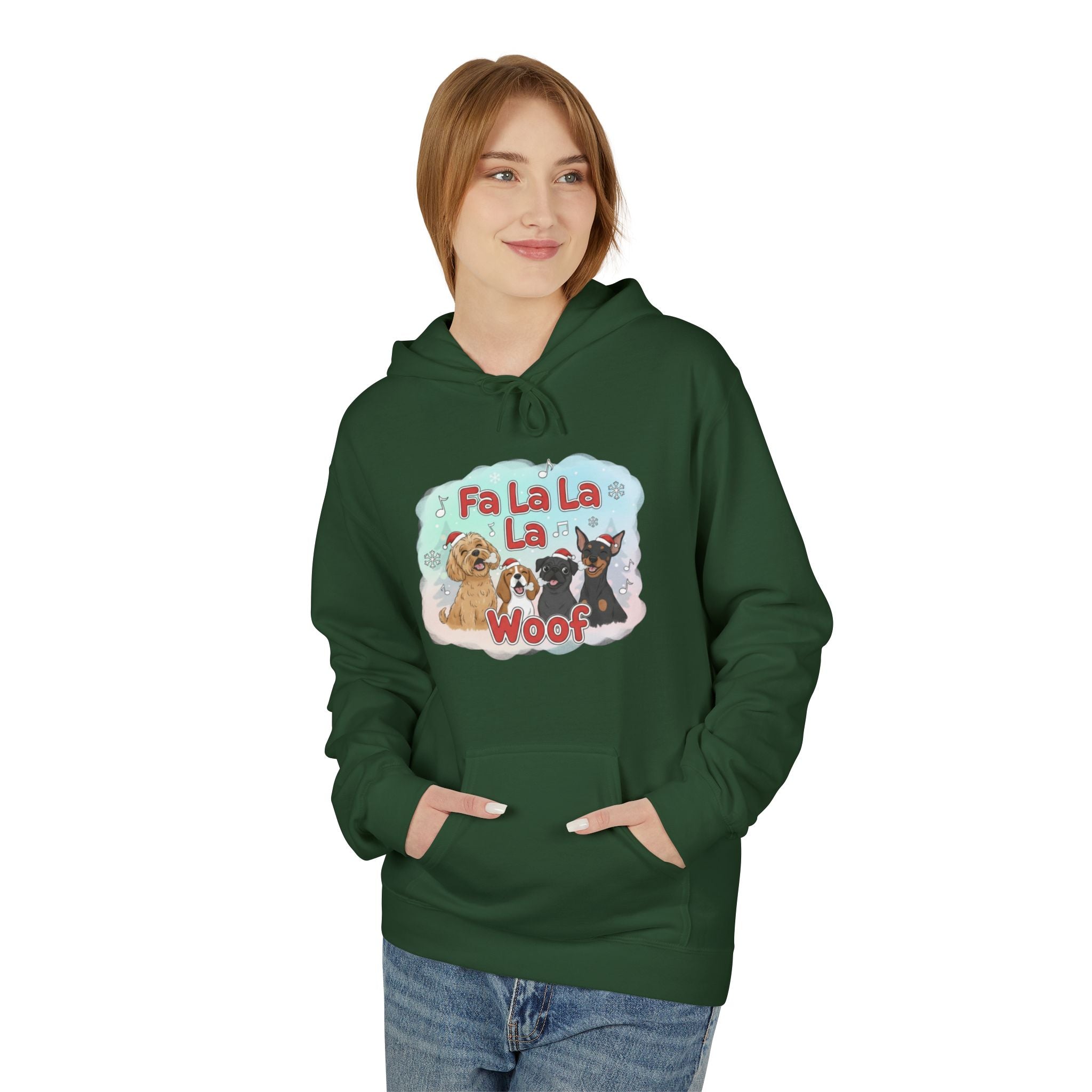 Festive Dog Lover Hoodie - 'Fa La La La Woof'