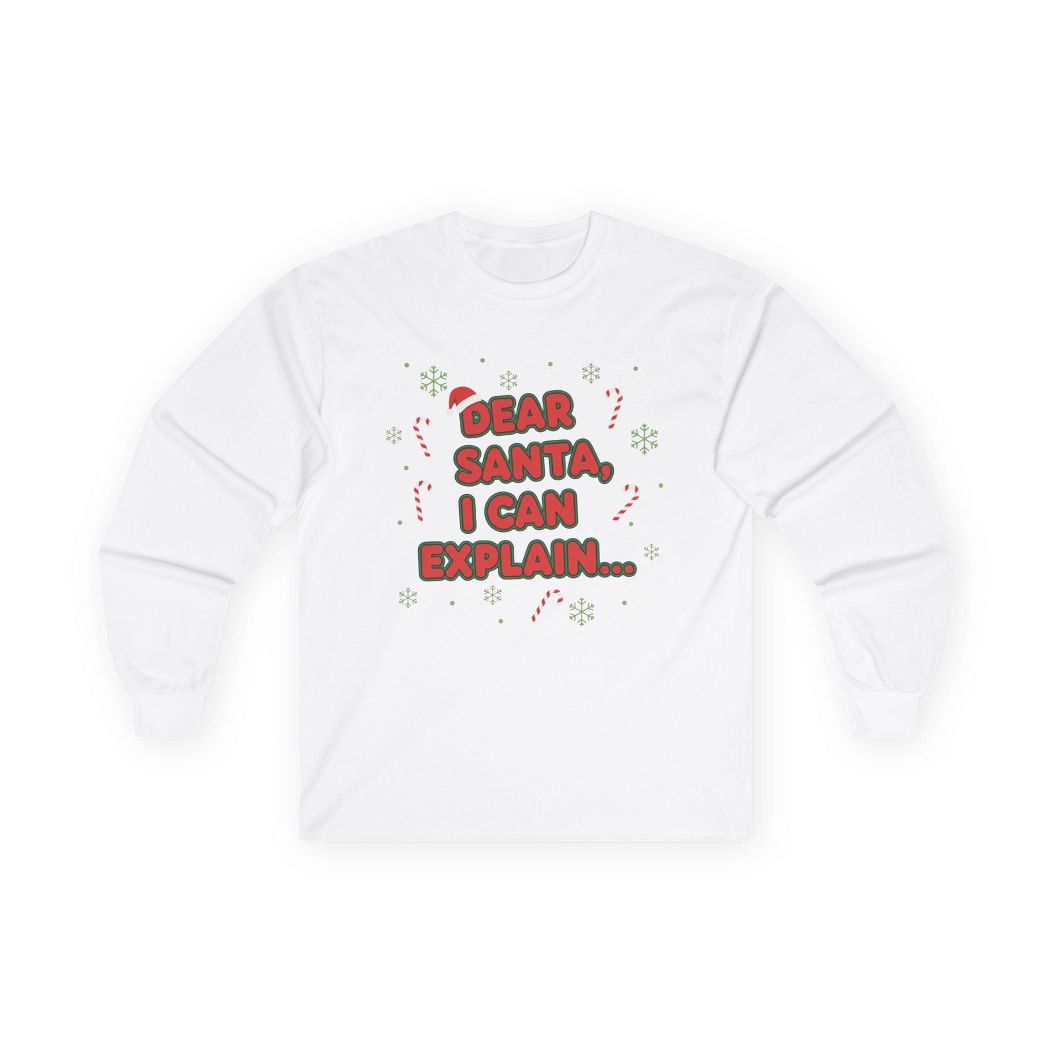 Dear Santa Long Sleeve Tee - Fun Holiday Message for Christmas Celebrations