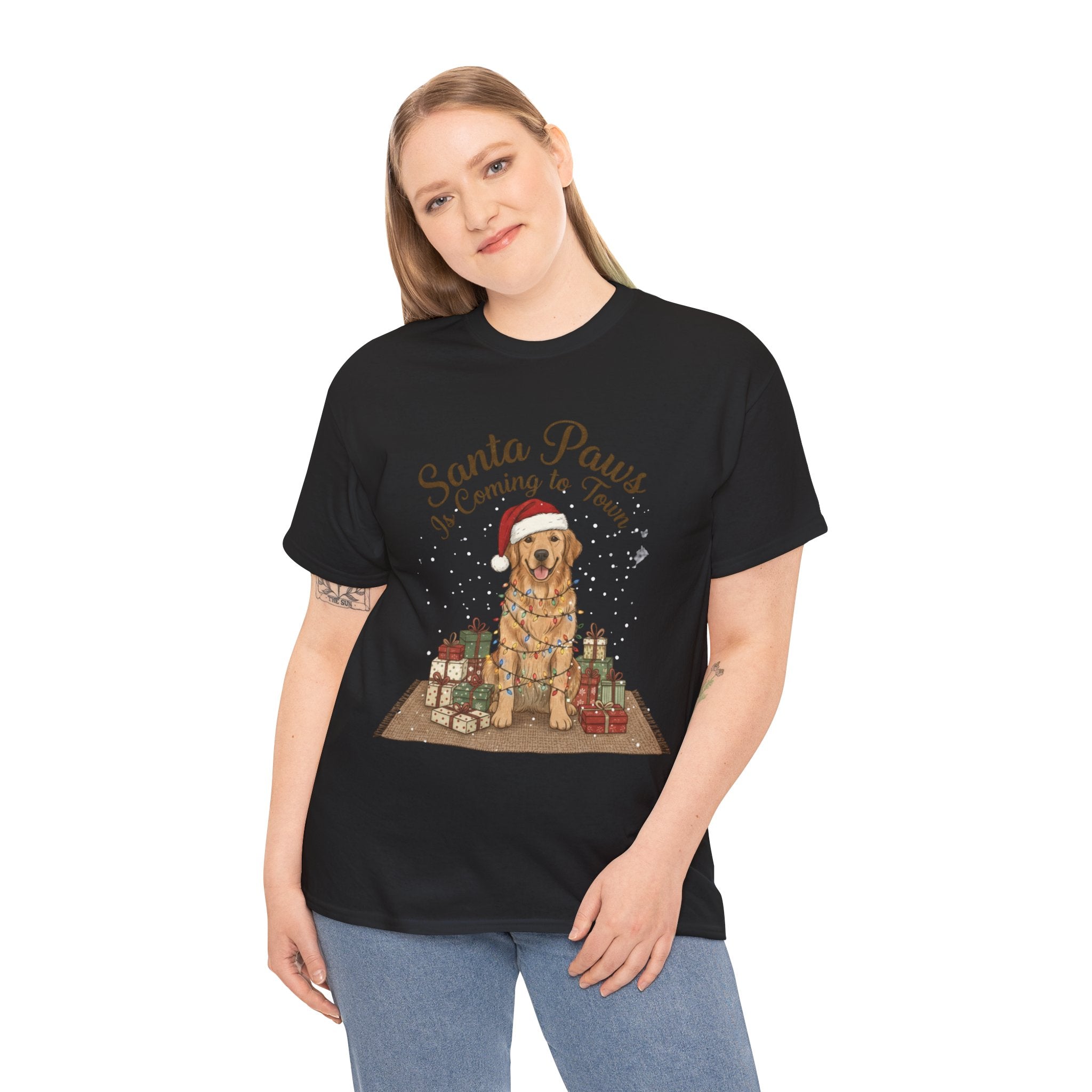 Santa Paws Unisex Heavy Cotton Tee - Perfect Holiday Gift