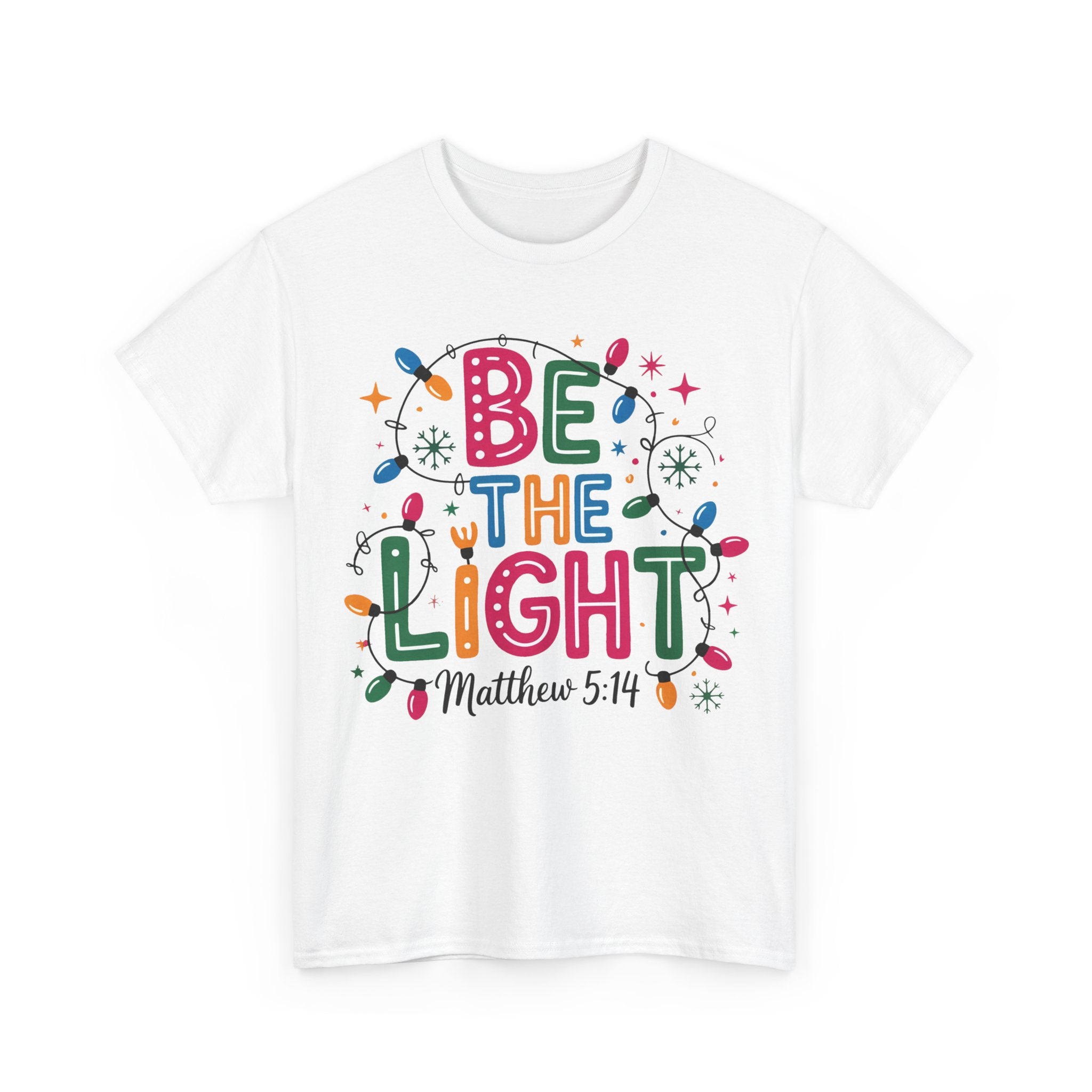 Unisex Heavy Cotton Tee - 'Be The Light' Inspirational Tee, Gift for Christmas, Motivational Shirt, Faith-Based Apparel, Everyday Wear