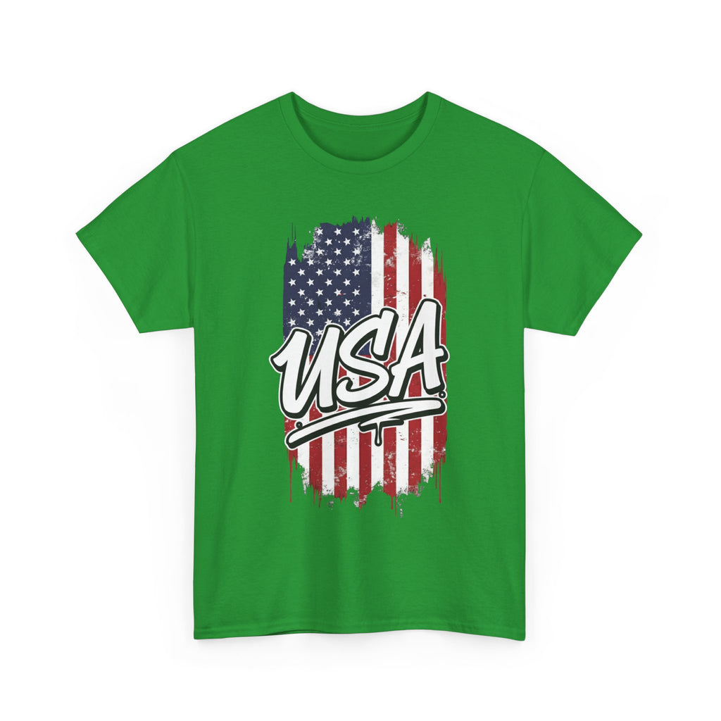Patriotic USA Tee - Unisex Heavy Cotton T-Shirt, Independence Day Gift, Casual Outfit, Fourth of July, American Pride, Free Shipping