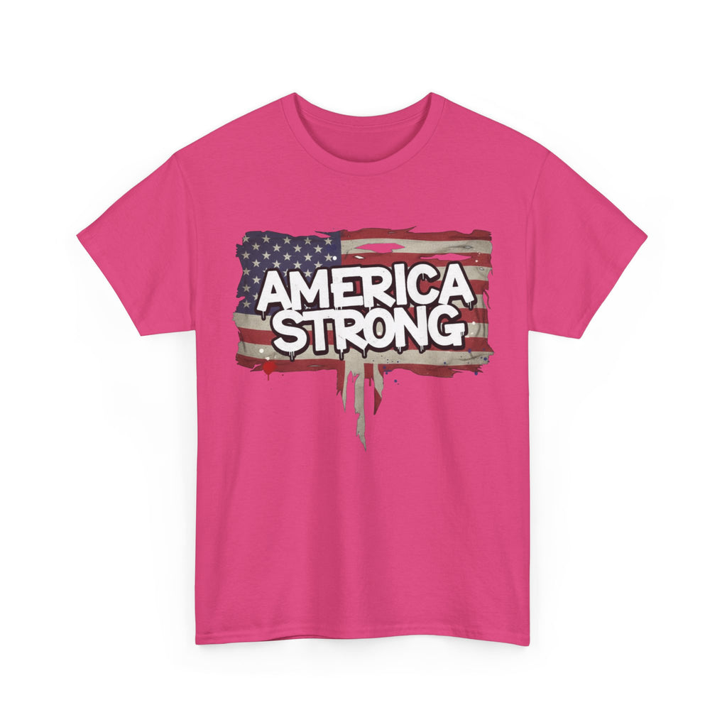America Strong Unisex Heavy Cotton Tee, Patriotic Apparel, Independence Day Shirt, Veteran Gift, USA Fashion