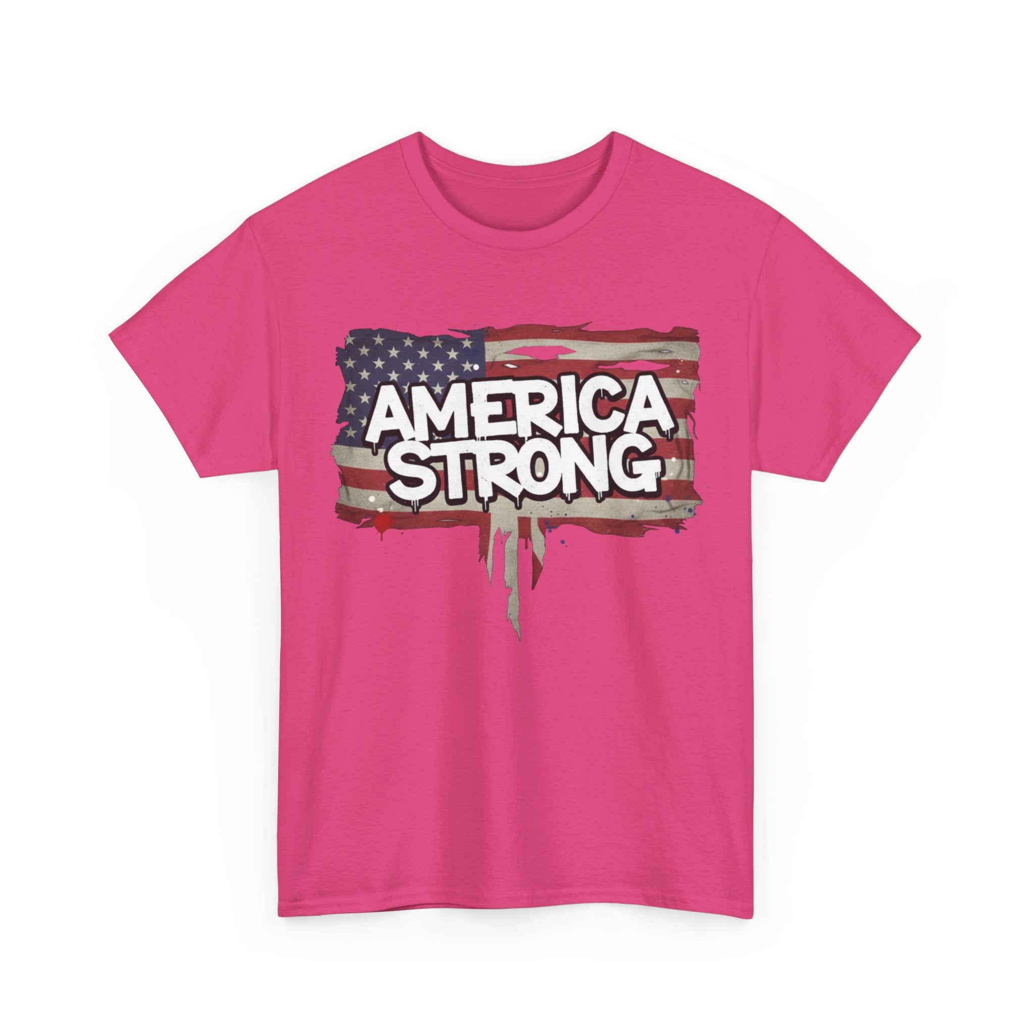 America Strong Unisex Heavy Cotton Tee, Patriotic Apparel, Independence Day Shirt, Veteran Gift, USA Fashion