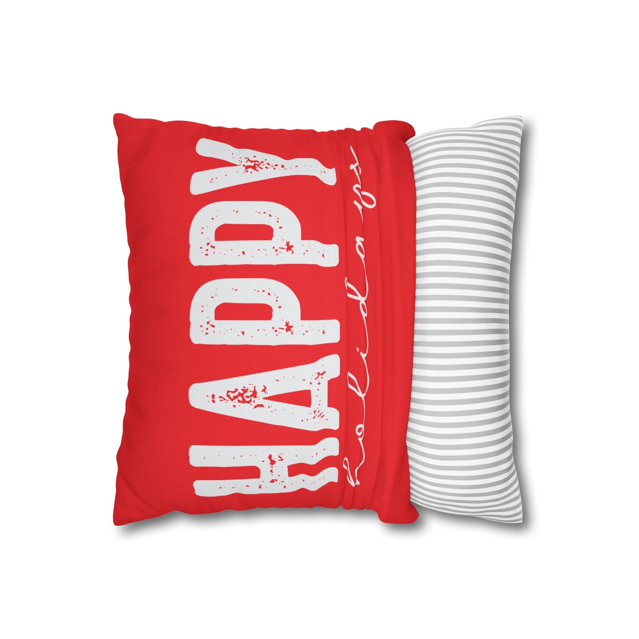 Happy Holidays Decorative Pillowcase, Red