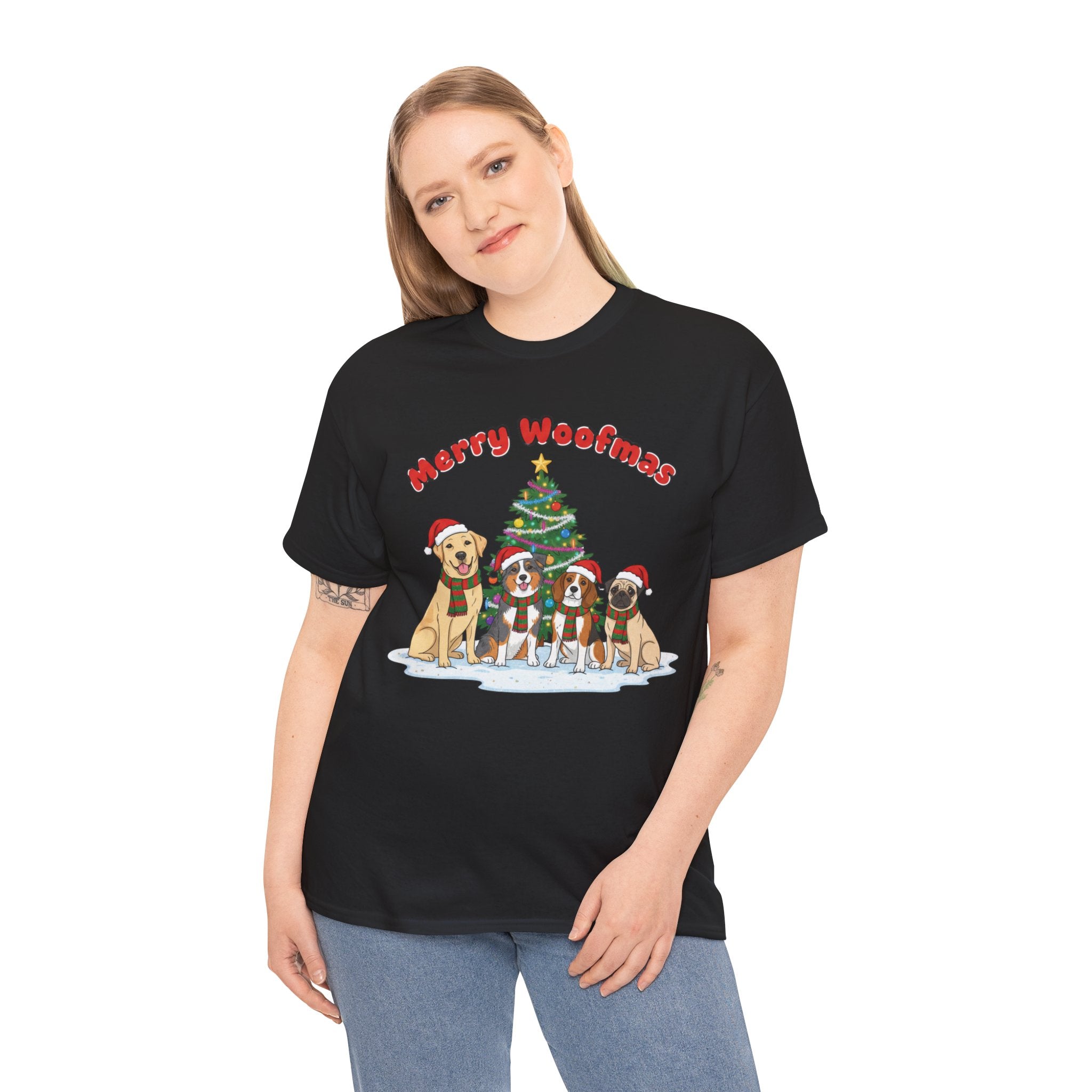 Merry Woofmas Unisex Heavy Cotton Tee