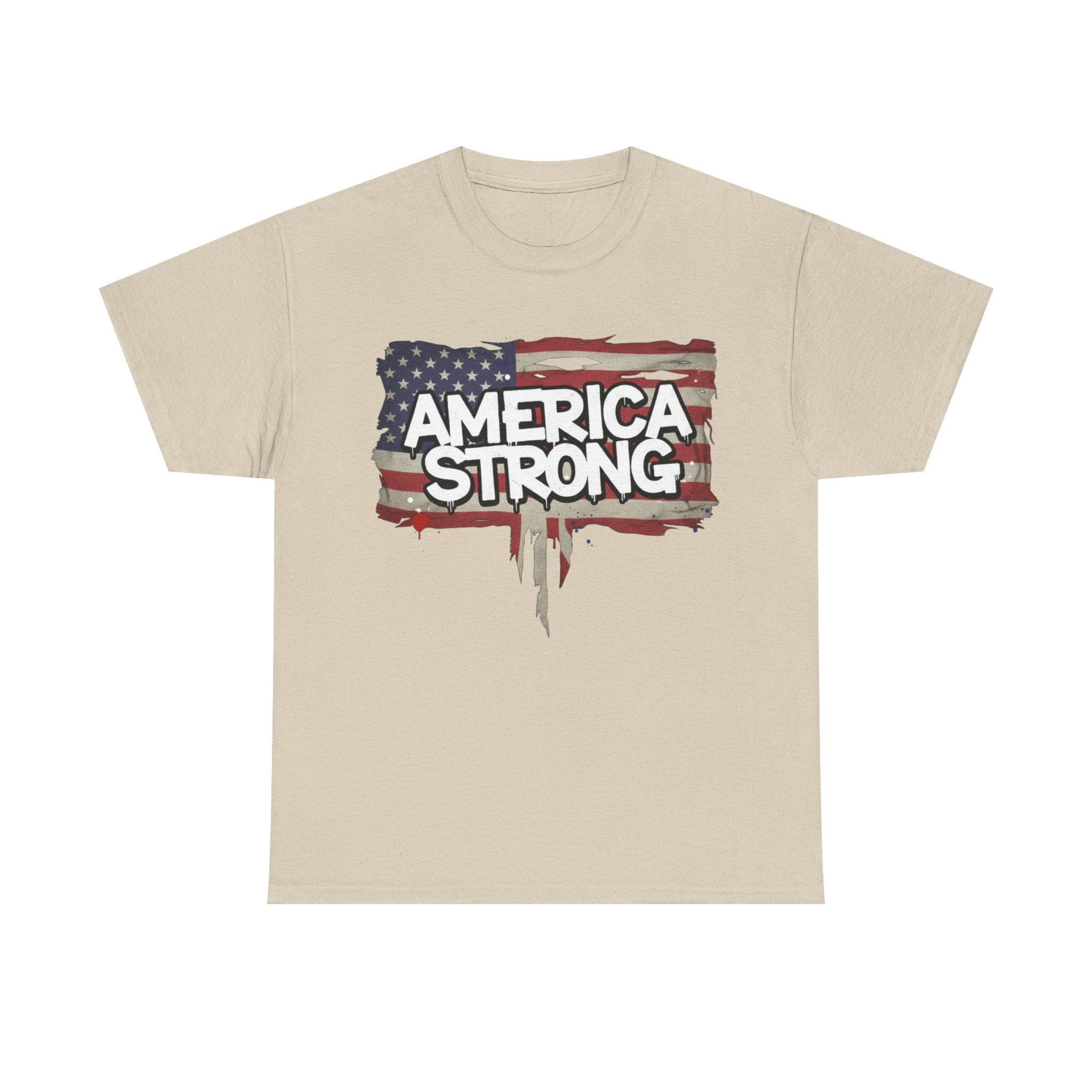 America Strong Unisex Heavy Cotton Tee, Patriotic Apparel, Independence Day Shirt, Veteran Gift, USA Fashion