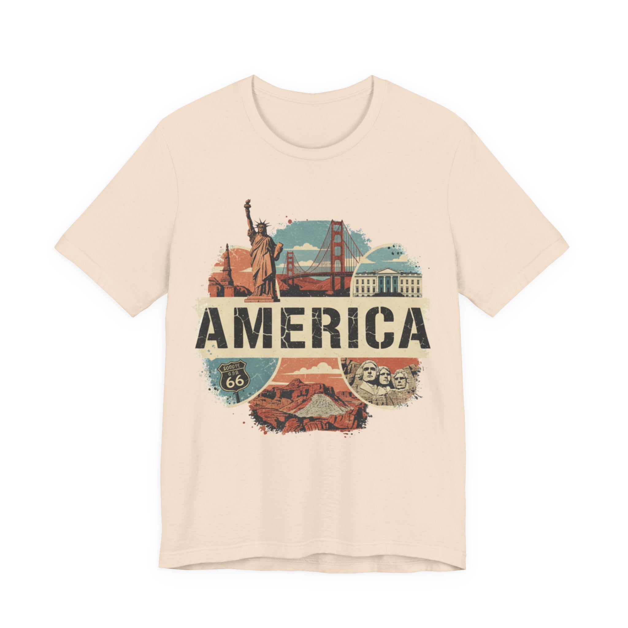 America Graphic Tee, Unisex Jersey T-Shirt, Vintage USA Apparel, Travel Shirt, American Pride Clothing